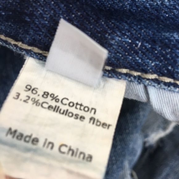 Ween Charm Men’s Distressed Jeans Ripped Blue Denim Size 34 Straight Leg - Picture 6 of 12